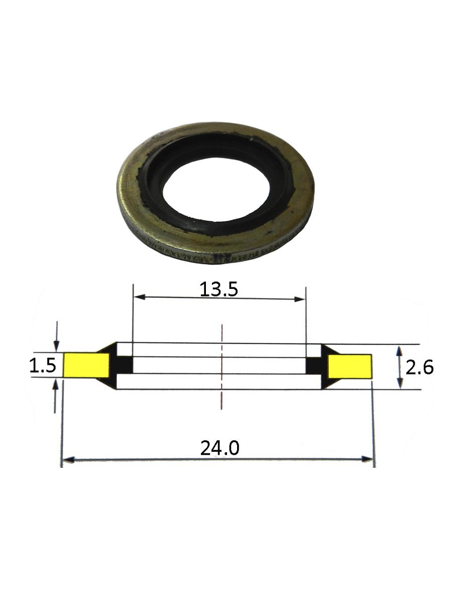 картинка Уплотнительное кольцо металлизированное TS2A005-16 