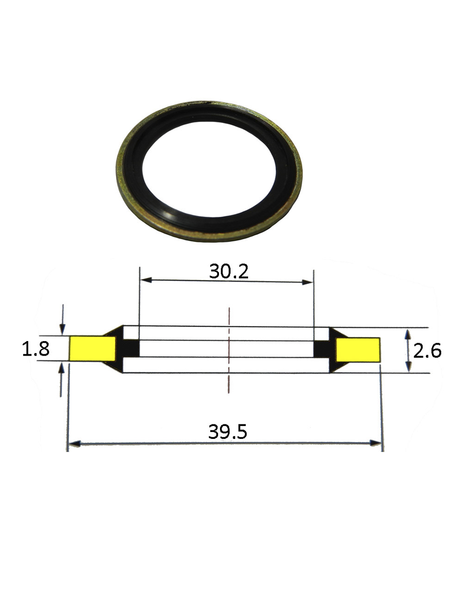 картинка Уплотнительное кольцо металлизированное 0139-34 