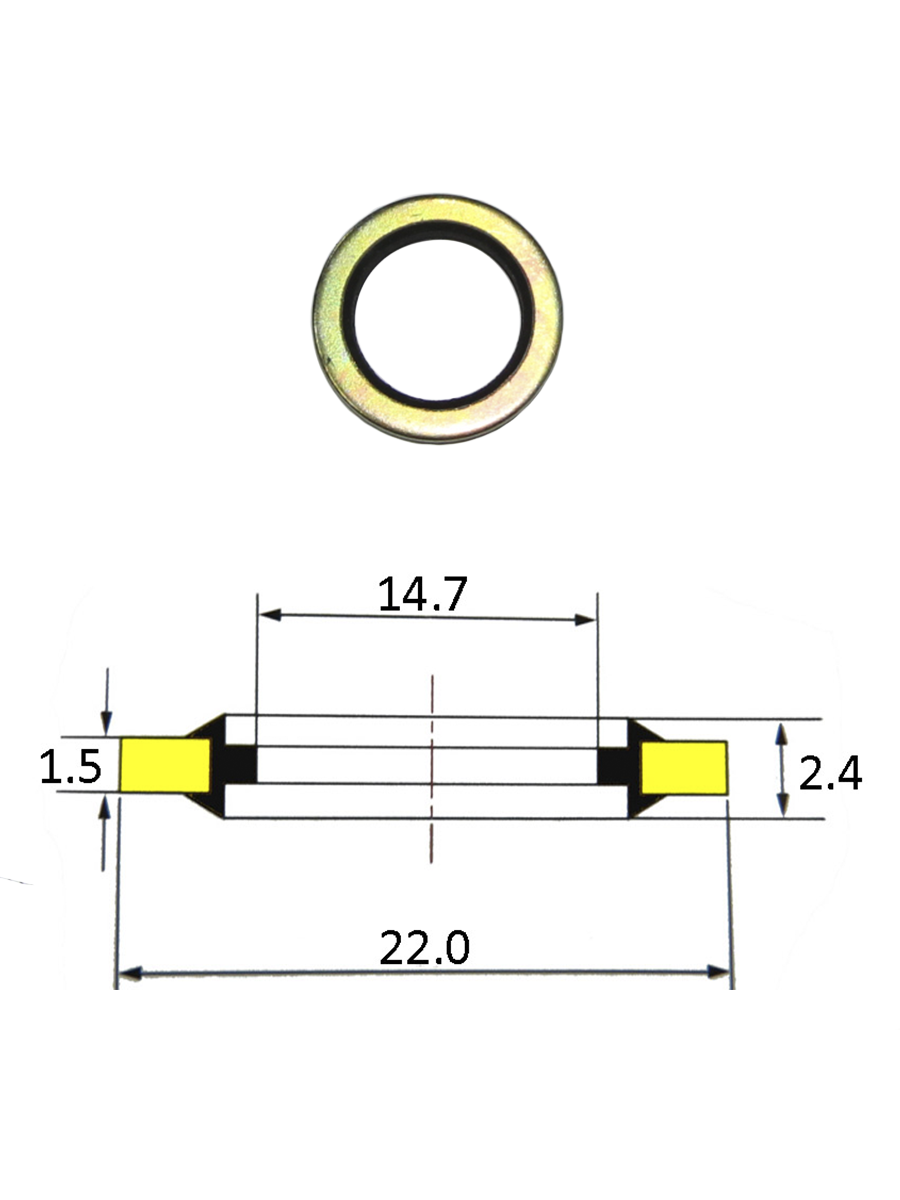 картинка Уплотнительное кольцо металлизированное TS6A004-14 