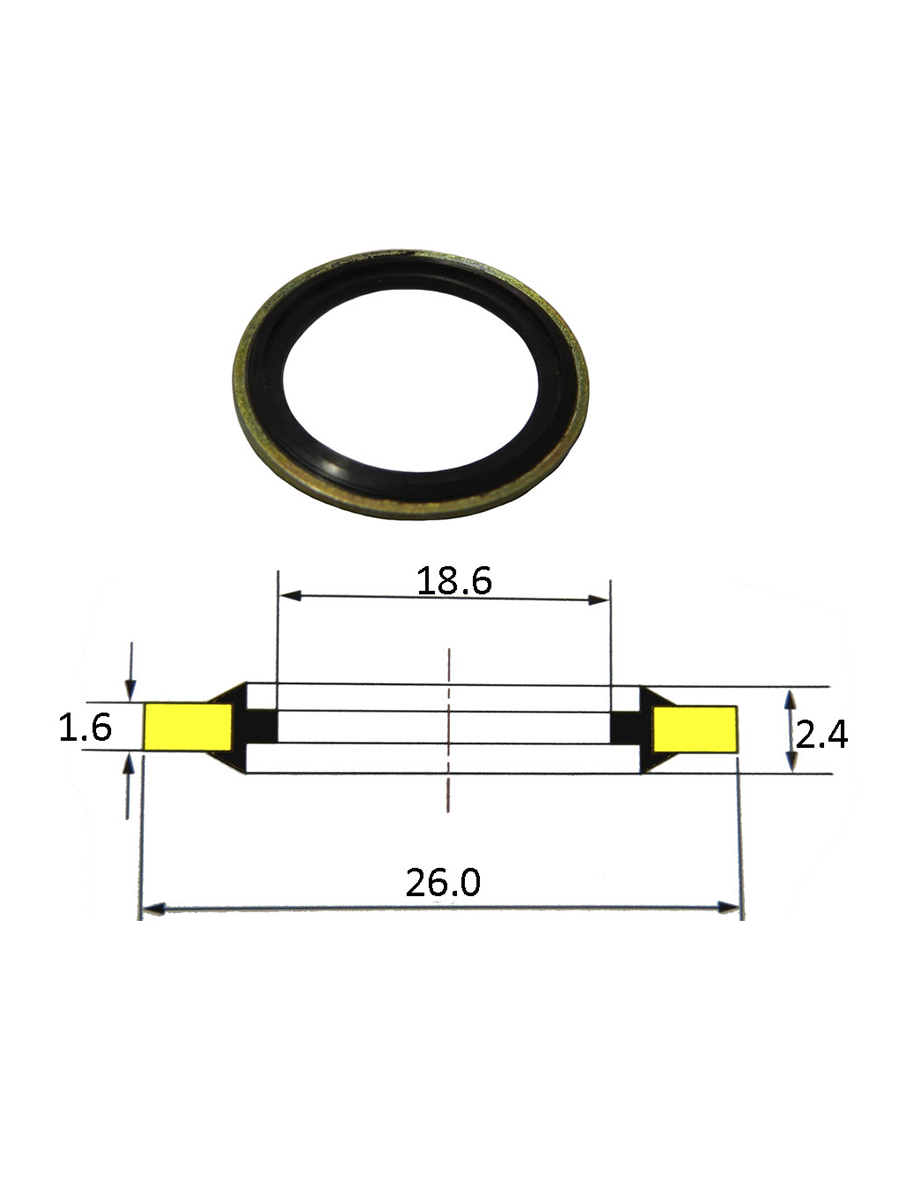 картинка Уплотнительное кольцо металлизированное 0139-21 